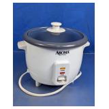 Aroma White Rice Cooker with Glass Lid
