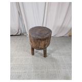 Rustic Wood Chopping Block Stool