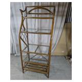 Rattan Style Glass Shelf Unit