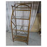 Rattan Style Glass Shelf Unit