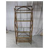 Bamboo Style Glass Shelf Unit
