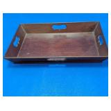 Vtg. Wood Serving Tray w/Cutout Handles
