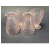 Vintage Pink Depression Glass Tumbler Set