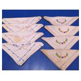 Vintage Embroidered Floral Napkins Lot