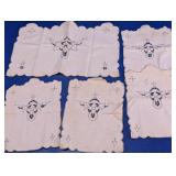 Vintage Embroidered Dresser Scarf & Doily Set