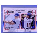 INSERT CARD TOPPS HOF MICKEY MANTLE/CHIPPER JONES