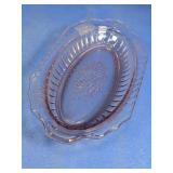 Pink Glass Relish Dish