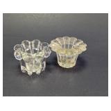 Vintage Clear Glass Scalloped Candle Holders