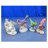 Assorted Glass Bird Figurines