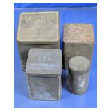 Vintage Kitchen Tin Lot: Liptonï¿½s Tea & Shakers