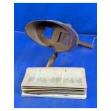 Vintage Wooden Stereoscope & Stereoview Card Lot