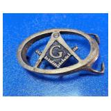 Vintage Masonic Square and Compasses Belt Buckle