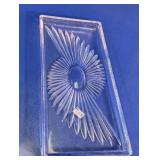 Art Deco Style Pressed Glass Sunburst Tray