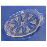 Pressed Glass Grape Harvest Oval Platter
