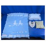 Decorative Pillows and Baby Blanket Lot