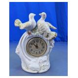 Porcelain Dove Quartz Mantel Clock