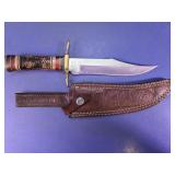Chipaway Cutlery Bowie Knife with Leather Sheath