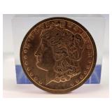 1 oz .999 Fine Copper Morgan Dollar Design Round