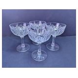 (4)Intricate Pressed Glass Coupe Goblets Lot