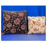 (2)Floral Paisley Square Throw Pillows Duo
