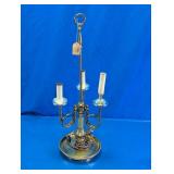 Brass Tone Three Light Table Lamp