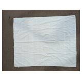 Vintage White Lace Trim Cotton Linen Tablecloth