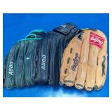Rawlings and Wilson Baseball Gloves