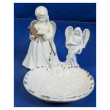Decorative Angel Figurines & Dish Set