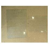 (2) Rectangular Tempered Glass Shelves