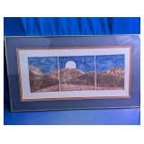 S. Thiebaud "Harvest Moon" Framed Landscape Art