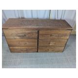 Rustic Six Drawer Wooden Dresser