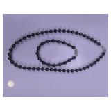 Hematite Beaded Necklace and Bracelet Set