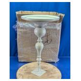 Cream Metal Pedestal Display Stand
