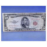 1953 $5 United States Red Seal Legal Tender Note