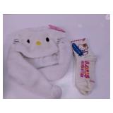 Hello Kitty Plush Ear Hat and Surf Socks Set