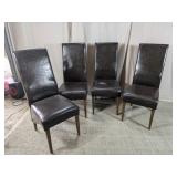 (4)Distressed Dark Brown Dining Chairs Lot