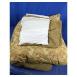 Luxury Floral Damask Comforter & Bed Skirt Set