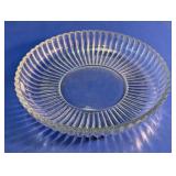 Vintage Ribbed Clear Glass Serving Bowl