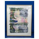 Framed Mixed Media Textile Wall Art