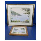 Framed Coastal Sailboat Wall Art