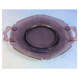 Amethyst Purple Glass Handled Tray