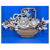 Decorative Floral Basket Wall Plaque