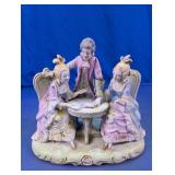 Vintage Ceramic Hand-Painted Courting Couple Trio