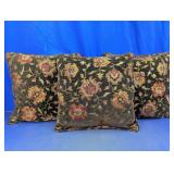 Vintage Floral Tapestry Accent Pillows Trio