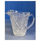 Vintage Cut Glass Diamond Pattern Pitcher