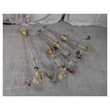 (4)Vintage Brass Pendant Light Fixtures Lot