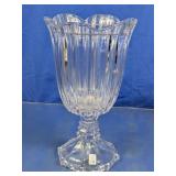 Clear Glass Footed Vase