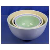 Pastel Stoneware Nesting Mixing Bowl Set