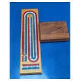 Wooden Cribbage Board With Pegs