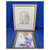 Framed Children and Butterfly Wall Art